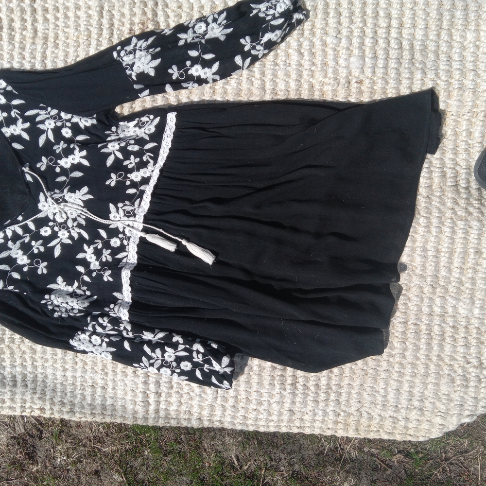 Black and White Floral Dress